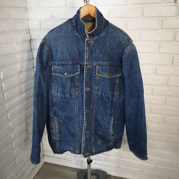 Calvin Klein Jeans Co. Men's Size Medium Lined Medium Wash Heavy Jean Jacket - Picture 1 of 15